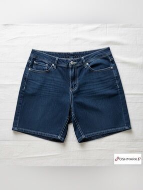Faded Glory Denim Bermuda Shorts Women’s Size 18 Dark Wash Stretch
